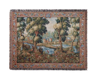 Verdure Chantilly French Tapestry Blanket • Cotton Weave