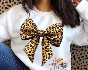 Printable Leopard-Print Coquette Bow PNG, T-Shirt Design PNG, Digital Download