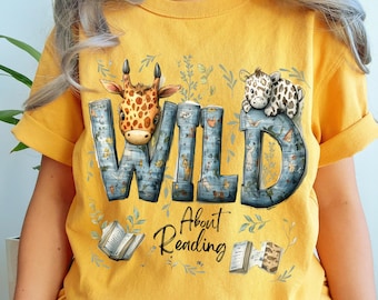 Wild About Reading PNG, Book Lover Sublimation Design (Digital Download)