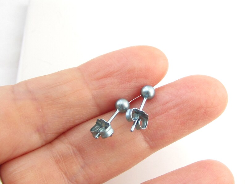 Titanium Stud Earrings Great for Metal Allergy Sensitive Ear Etsy