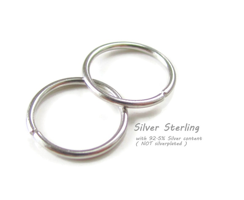 Artisan Made by Hand Silver Earrings Silver Small Hoop Earrings for Sensitive Ear Metal Allergies, Handmade in Coastal Virginia, Choose Size image 4