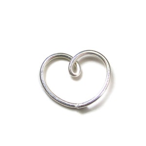 Artisan Made by Hand Heart Earring Heart Ring for Daith Piercing, Handmade in Coastal Virginia, Single 1 Gold Silver Niobium Titanium image 1