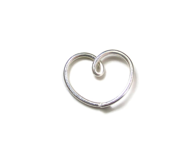 Artisan Made by Hand Heart Earring Heart Ring for Daith Piercing, Handmade in Coastal Virginia, Single 1 Gold Silver Niobium Titanium image 1