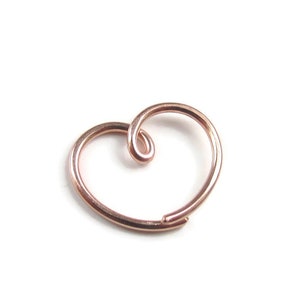 Artisan Made by Hand Heart Earring Heart Ring for Daith Piercing, Handmade in Coastal Virginia, Single 1 Gold Silver Niobium Titanium image 9