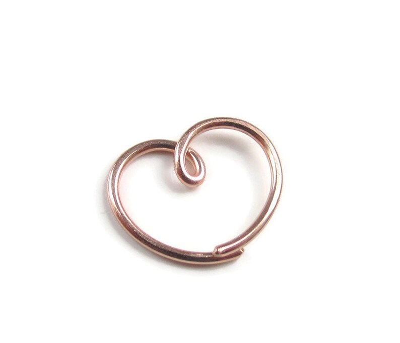 Artisan Made by Hand Heart Earring Heart Ring for Daith Piercing, Handmade in Coastal Virginia, Single 1 Gold Silver Niobium Titanium image 9