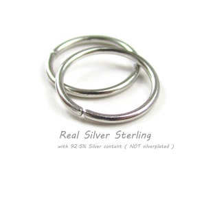 Artisan Made by Hand Silver Earrings Silver Small Hoop Earrings for Sensitive Ear Metal Allergies, Handmade in Coastal Virginia, Choose Size image 1