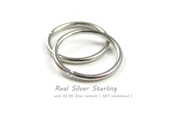 Artisan Made by Hand Silver Earrings Silver Small Hoop Earrings for Sensitive Ear Metal Allergies, Handmade in Coastal Virginia, Choose Size