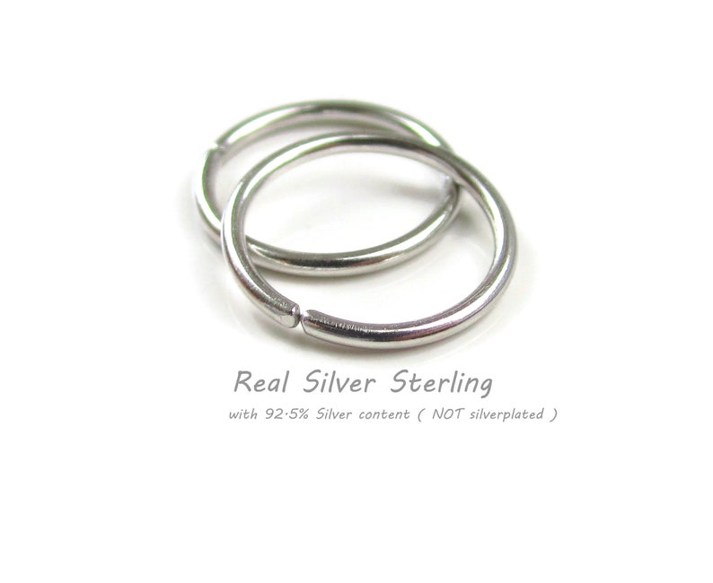 Artisan Made by Hand Silver Earrings Silver Small Hoop Earrings for Sensitive Ear Metal Allergies, Handmade in Coastal Virginia, Choose Size image 1