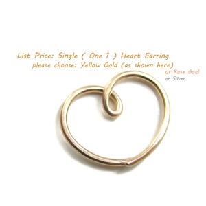 Artisan Made by Hand Heart Earring Heart Ring for Daith Piercing, Handmade in Coastal Virginia, Single 1 Gold Silver Niobium Titanium image 4