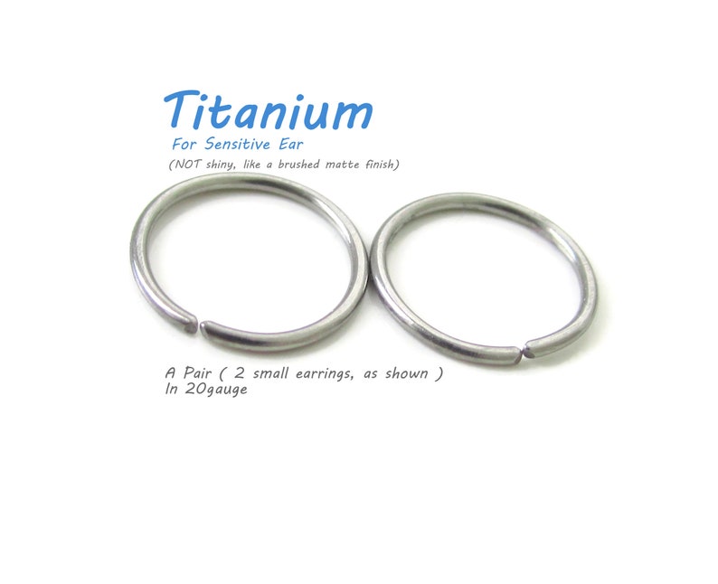 Artisan Made by Hand Titanium Earrings Titanium Small Hoop Earrings for Sensitive Ear Metal Allergies, Handmade in Coastal Virginia image 1