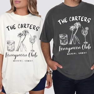 Custom Honeymoon Club Shirt Comfort Colors Couples Honeymoon Vacation T-shirts Mr and Mrs Tee Just Married Shirt Honeymoon Gift For Newlywed