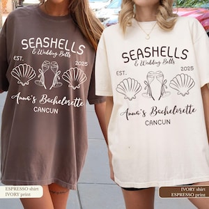 Seashells and Wedding Bells Shirts Bachelorette Shirts Beach Bachelorette Shirts Coastal Bachelorette Bach Club Tee Comfort Colors Shirts