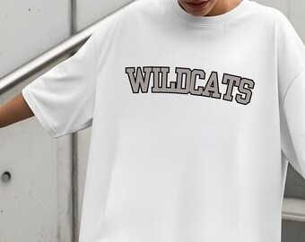 Vintage Wildcats Mascot Shirt - Comfort Colors Retro Team Tee