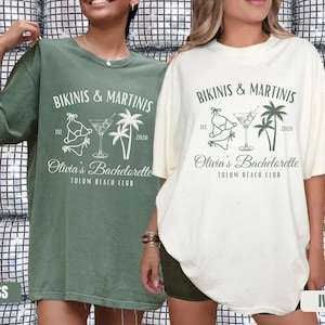 Bikinis and Martinis Bachelorette Party Comfort Colors Shirt