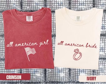 All American Bride Bachelorette Shirts Fourth of July Bachelorette Miss Independence Bachelorette shirt Themed Comfort Colors Wedding Party