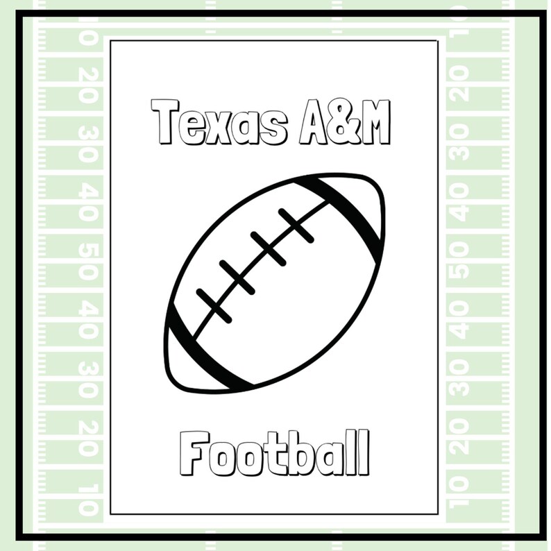Texas A&M Coloring Page Football Coloring Worksheet Printable Worksheet ...