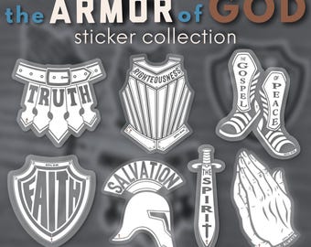 The Armor of God Vinyl Sticker Collection | Faith-Based Christian Decals for Car, Laptop, Water Bottle, Tumbler, Planner, Notebook & Journal