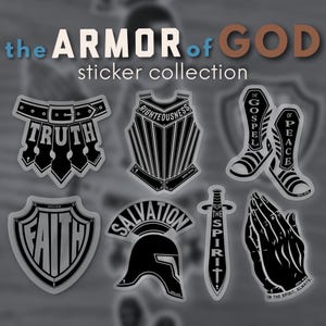The Armor of God Vinyl Sticker Collection | Faith-Based Christian Decals for Car, Laptop, Water Bottle, Tumbler, Planner, Notebook & Journal