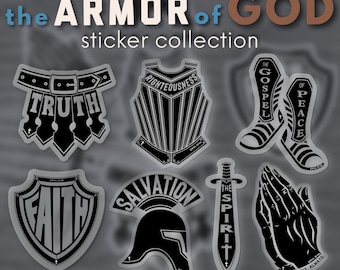 The Armor of God Vinyl Sticker Collection | Faith-Based Christian Decals for Car, Laptop, Water Bottle, Tumbler, Planner, Notebook & Journal