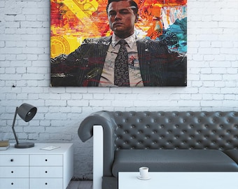 Leonardo Dicaprio – Wolf of Wall Street portrait– Digital Wall Art Print