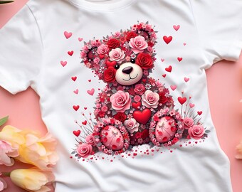 Retro Valentine Teddy Bear PNG: Self Love Affirmations (Digital Download) ideal gift