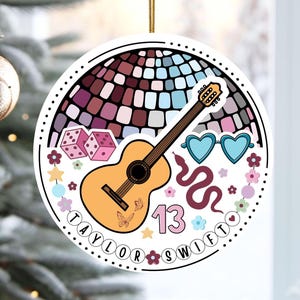 Eras Tour Ornament: Guitar, Disco Ball, Friendship Bracelet Theme