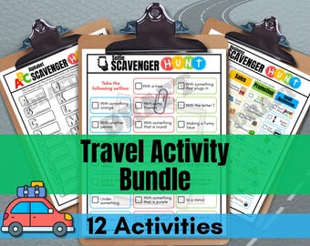 Family Road Trip Games: Travel Activity Bundle (Digital Download) Keep kids busy and entertained.