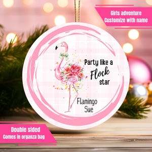 Flamingo Girls Trip Ornament: Personalized Bachelorette Keepsake