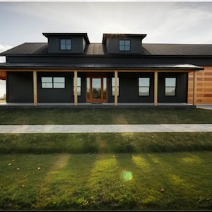 Modern Farmhouse Plan: 2 Bed, 2 Bath, Wrap Around Porch (PDF Download