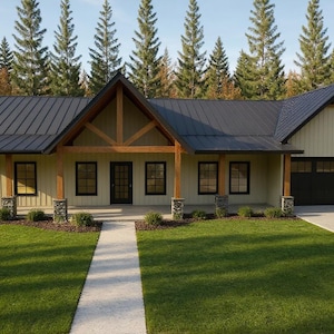 1,817  Sqft Modern Farm House with 3 Bedrooms, Office, 2.5 Baths and 2 car garage