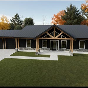Moderne boerderij van 2000 m² met - 3 slaapkamers, 2 badkamers en garage voor 3 wagens, gewelfde plafonds