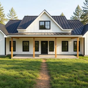 Classic Country Farmhouse Plan: 2,250 (Living) Sqft-3 Bedroom-2.5 bath-Office-Dining Room-3 car garage