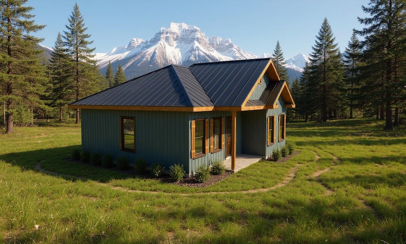 Rectangular Ranch Cabin Modern Ranch Style Cabin: 985 (living) Sqft- 2bed - 1 Bath - Etsy