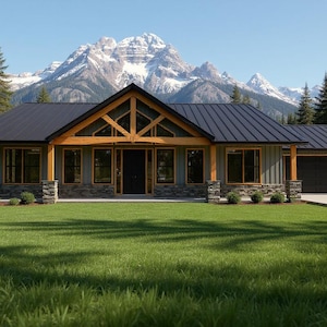 Modern Farmhouse Plan: 2080 Sqft, 3 Bed, 3-Car Garage (PDF Plans