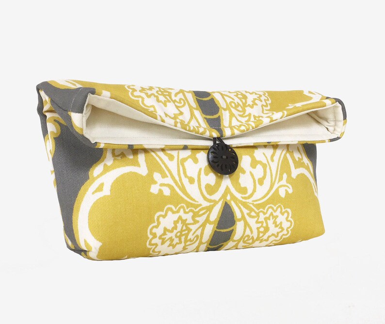 yellow clutch purse