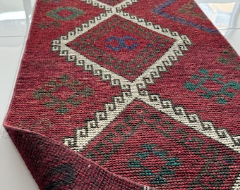 2x11 Vintage Geometric Runner Rug Narrow Hallway Accent With Tribal Style Charm