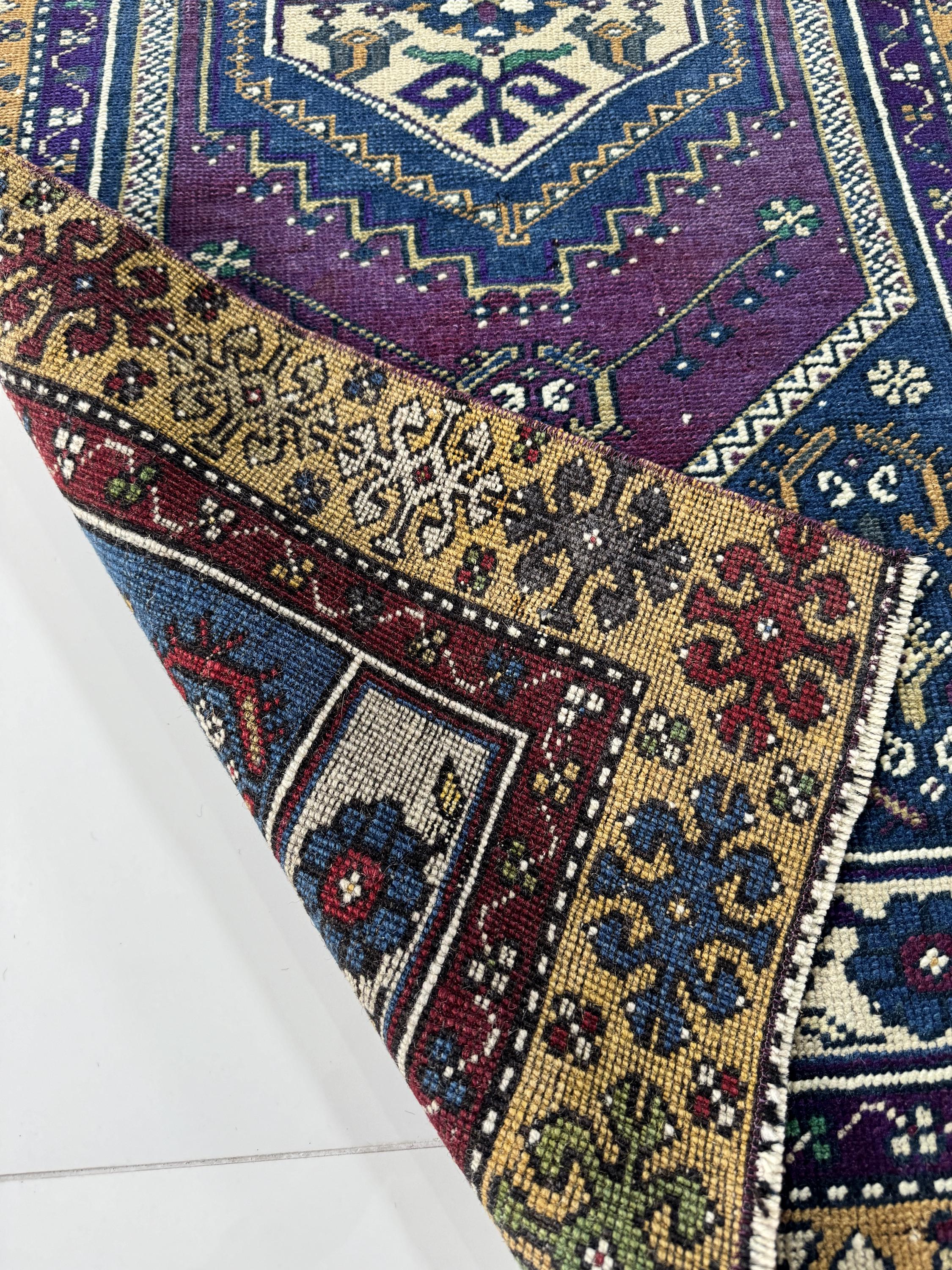 ※ nekoLC600h　ロイヤルパープル　206×117 トルコラグ nekoLC600h ロイヤルパープル 206×117 トルコラグ オールド絨毯