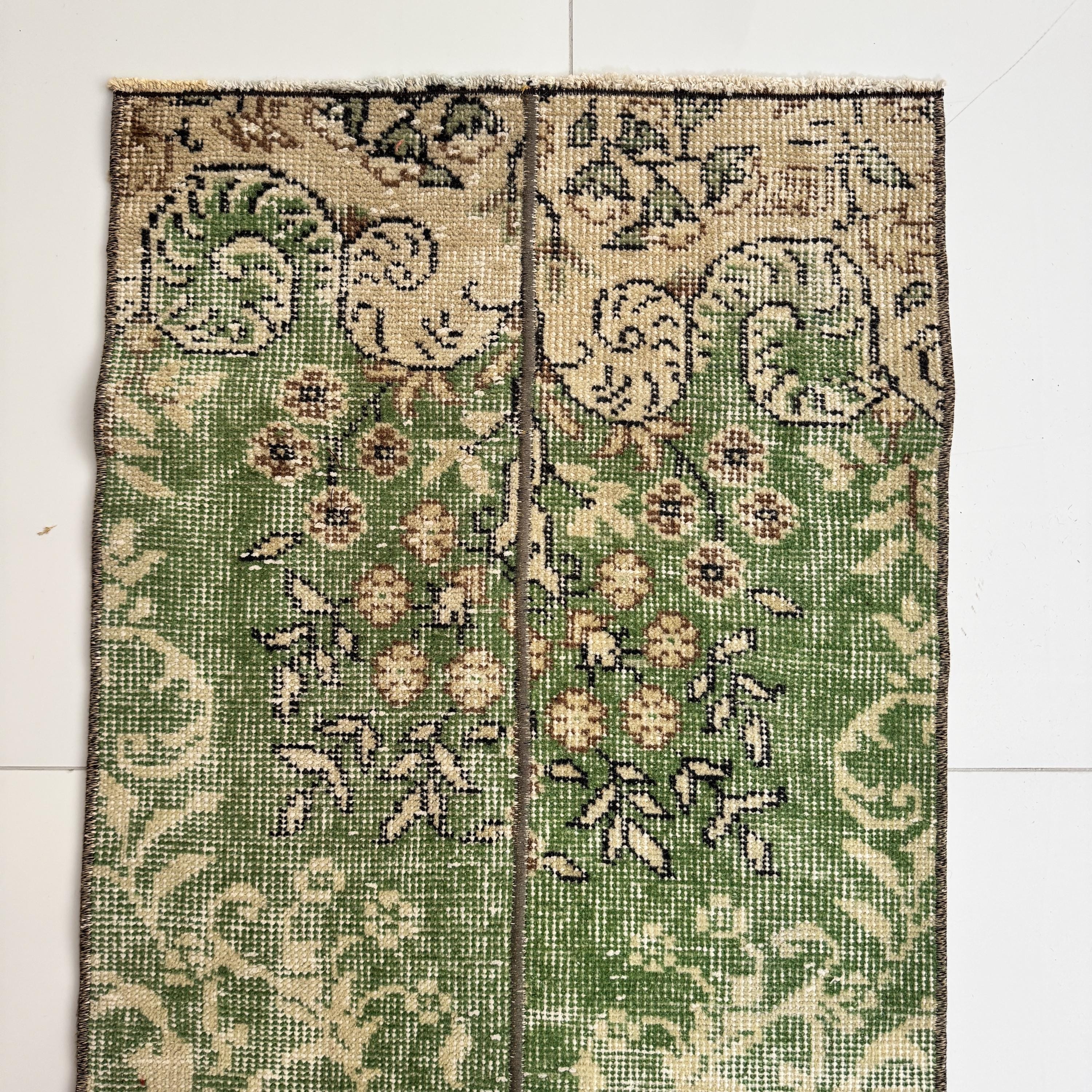 トルコ　ヴィンテージラグ　大判　グリーン　フローラル 楽天市場】【15%OFFクーポン対象品】オーバーダイド ヴィンテージラグ