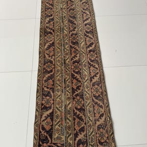 2x6 Ft Vintage Runner Rug, 2x6 Beige Blue Turkish Rug, 2x6 Wool Rug, Hallway Kitchen Entryway Bathroom Laundry Runner Rug, Handmade Wool Rug
