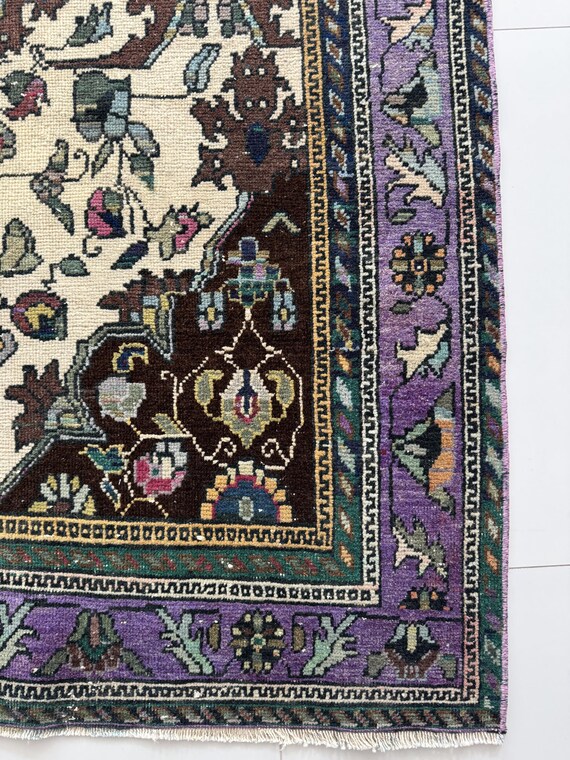 YUMMY vintage トルコ ヴィンテージラグ ブラウン パープル 楽天市場