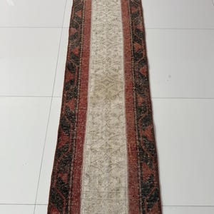 2x7 Ft Wool Runner Rug, 2x7 Turkish Runner, 2x7 Vintage Rug, Beige Red Blue Oushak Rug, Handmade Rug, Kitchen Hallway Entry Bathroom Runner