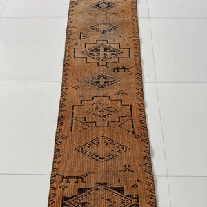 2x6 Wool Runner, 2x6 Turkish Vintage Rug, Handmade Oriental Rug, Copper Blue Oushak Rug, Bedroom Kitchen Living Room Hallway Bathroom Rug