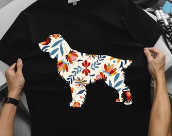 Shirt boykin-spaniël, t-shirt cottagecore boykin-spaniël, wilde bloemen moeder boykin-spaniël, cadeau boykin-spaniël, cadeau boykin-spaniël