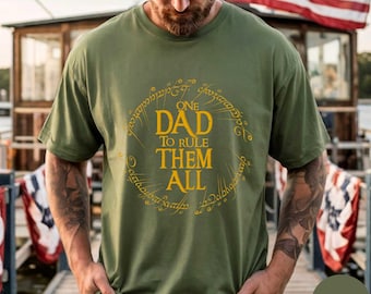 Comfort Colors® One Dad To Rule Them All Shirt, Funny Fantasy Nerd Dad Tee, Retro Mythology Graphic, Cute Father Day Birthday Gift