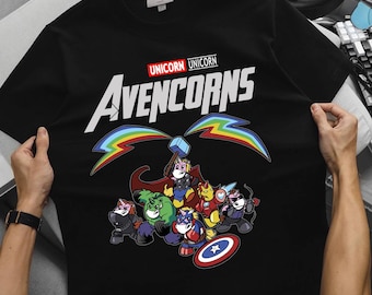 Comfort Colors® Avencorns Shirt, Unicorn Avengers Parody T-Shirt, Cute Superhero Unicorn Tee, Magical Marvel Fan Gift, Unicorn Lover Shirt