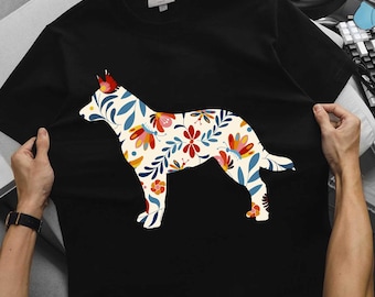 Australian Cattle Dog Cottagecore Shirt, Wildflower Heeler Mom Tee, Blue Heeler Nature Lover Gift, Floral Cattle Dog Tshirt, Aesthetic Dog