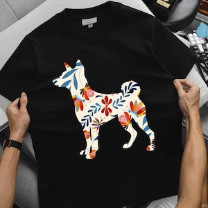 Basenji Cottagecore Shirt, Wildflower Basenji Mom Tee, Floral African Dog Lover Gift, Nature Inspired Dog Tshirt, Vintage Aesthetic Basenji