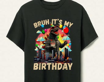 Retro Godzilla It's My Birthday T-Shirt, Kaiju Monster Tee, Japanese Art Graphic Shirt, Funny Party, Gift Idea, Unisex Anniversary Shirt
