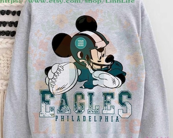 CUSTOM Football Team Inspired Mickey Sweatshirt, All Teams Available Football Matching Disney Shirts, Custom Sports Team For Men Women Kids