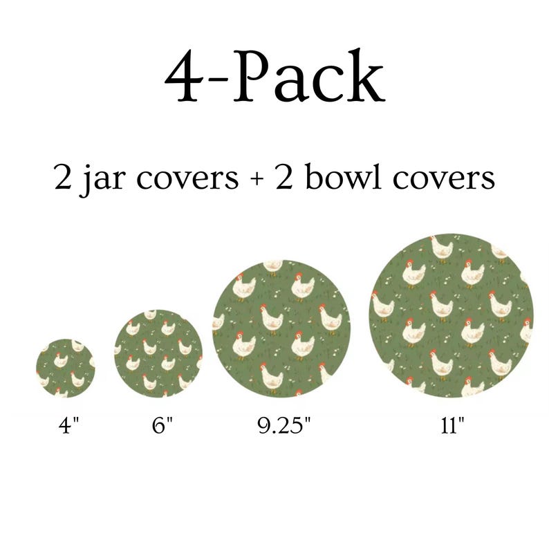 Chickens Jar & Bowl Covers (4 Pack) image 2